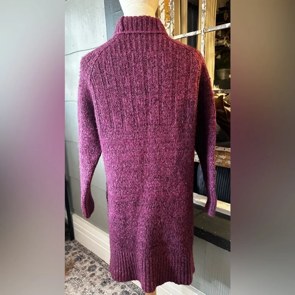 Free People Runway Cable Knit Sweater Dress Burgundy Size S